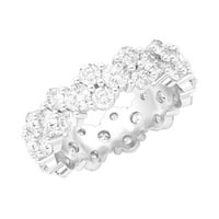 Стерлинг сребро Пълна вечност Гарландски пръстен клъстер със симулиран диамантен сватбен пръстен за жени