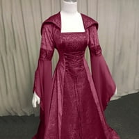 Женска мода с дълъг ръкав с качулка готически бохемски рокля дължина косплей бохемска рокля