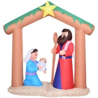 Коледа Прелит широко Рождество с Мария Йосиф бебе Исус Открит Коледа двор надуваеми, с чанта за съхранение 72