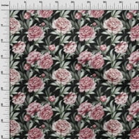 OneOone Cotton Cambric Peach Leaves & Rose Floral Fabric за шиене отпечатана занаятчийска тъкан край двора