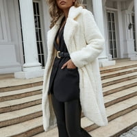 Жени зимно палто с качулка и колан зимни палта модни дрехи огромни топли ежедневни размити руни