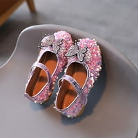 Принцеси момичета Сандали Сладки обувки Цветни пайети лъскави носачици с плоско дъно Неплъзгащи се обувки