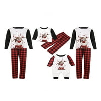 Canis Holiday Christmas Family Pajamas Съвпадащ комплект Moose Xmas PJS за двойки и деца бебешки сън