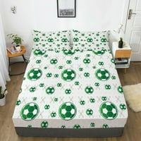 Комплекти от чаршафи за гореща продажба Наскоро моден футболен отпечатан творчески лист зелено и бяло, twinxl