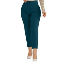 Ежедневни панталони за жени за работа удобни ежедневни цветни Палацо панталони с джобове зелени