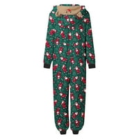 Kayannuo Коледна пижама за семейно разрешение пижама мъже панталони Дамски пижами родител-дете топъл коледен комплект отпечатано домашно облекло качулка пижама