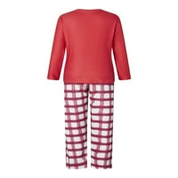 Коледна пижама на Votuleazi за семейство, тениска с дълъг ръкав и карирани панталони за спално облекло