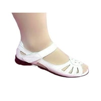 Crocowalk дамски обувки Отворен пръст плоски сандали лято пеша сандали дами ежедневни обувки на открито желе дишащо бяло 6.5