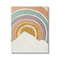 Ступел индустрии кръгова геометрична планина пейзаж графично изкуство Галерия увити платно печат стена изкуство, дизайн от Лони Харис
