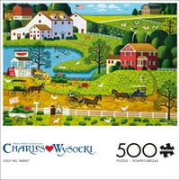 Buffalo Games 500 Piece Charles Wysocki Jolly Hill Farms Заключващ пъзел