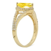 1. КТ брилянтен Маркиза нарязани ясно симулирани диамант 18К жълто злато ореол пасианс с акценти пръстен СЗ 10
