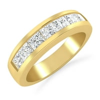 1. Карат 10к жълто злато принцеса нарязани лаборатория отглеждат диамант булчинска сватбена халка пръстен за жени