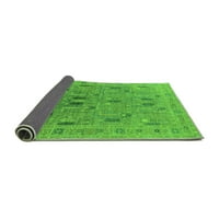 Ahgly Company Indoor Round Oriental Green Industrial Area Rugs, 4 'кръг