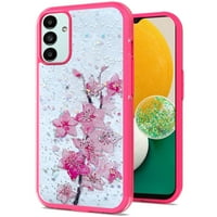 Моден калъф, съвместим с Samsung Galaxy A 5G Sakura Spring Flows Design Цветна рамка Хибриден каучук TPU Твърда ударно тънък капак [Pink]