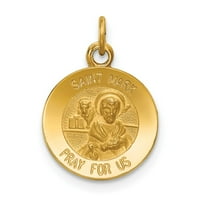 Auriga 14k Yellow Gold Saint Mark Medal Charm за жени