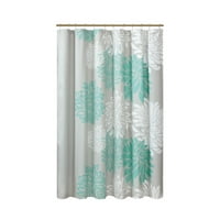 Comfort Spaces Enya Microfiber 1-Piece Aqua Grey Floral Bary Banwer Curtain, 72 x72