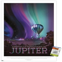- Плакат за стена на Jupiter Travel Poster с pushpins, 22.375 34