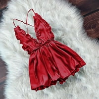 Секси бельо за жени жени с v-образно прашка Ruffle Sexy Pain Camisole Pajamas Nightdress секси бельо