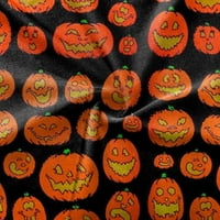 Хелоуин Дамски топове Хелоуин печат къс ръкав в-Деколте работен джоб Блуза оранжев 4х