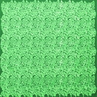 Ahgly Company Indoor Rectangle Abstract Green Contemporary Area Rugs, 6 '9'