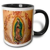 3дрос Мексико, Сан Мигел де Аленде. Картина на Дева Мария от Гуадалупе. - Два тона Черна чаша, 15-унция