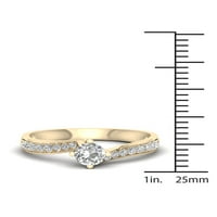 Империал 1 2кт ТДВ диамант 10к жълто злато байпас годежен пръстен