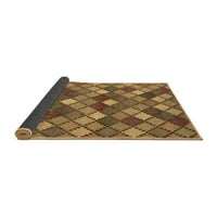 Ahgly Company Indoor Rectangle Abstract Brown Contemporary Area Rugs, 4 '6'