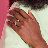 Стерлинг сребро с 14k акцент родолит гранат любовен сърдечен пръстен Размер бижута подаръци за жени