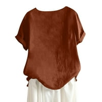Дамска мода случайни кръг врата с къс ръкав печат тениска върховете Блуза