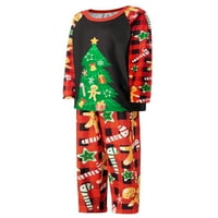 Коледна пижама на Xkwyshop за семейство с върха на дърво с дълъг ръкав и панталони за сън, съвпадащи с PJ's Black Dad
