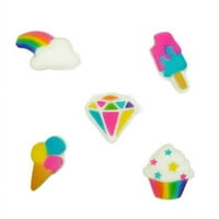 Rainbow Party Charms Assortment Dec -Ons Decations - 12ct