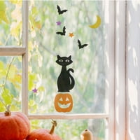 Начин За Празнуване На Тиква Парти Хелоуин Прозорци, Черна Котка