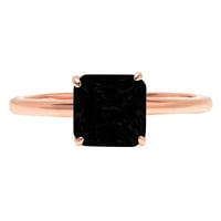 1.5ct asscher cut черен естествен они 18k розово злато годишнина годежен пръстен размер 5