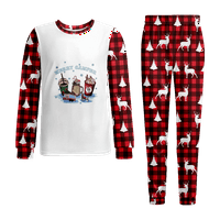 Ивици коледни ваканционни пижами памучен връх и карирани панталони празници PJS съвпадащи комплекти за мъже жени двойка деца кучета