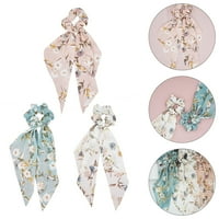 Frcolor hair scharf scrunchies ponytail floral holder връзки дълги еластични шалчета стърчащи scruncheis момичета шифон scrunchie групи