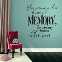 Направете си стикер за деколте на стените, когато някой, когото обичате, стане спомен, паметта се превръща в съкровищница Мемориален цитат 20x30