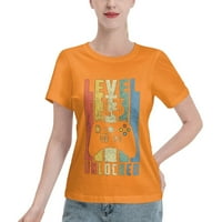 Основна тениска с късо ръкав на нивото е оранжева оранжева голяма тениска оранжева
