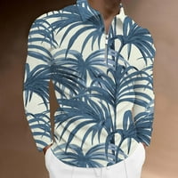 cllios polo ризи за мъже тънък год с дълъг ръкав графичен уютен бизнес работа голф тениски за намаляване на яката Quarter Zip пуловер