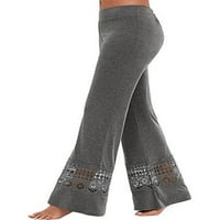 Zdcdcd дамски еластични талии джогинг панталони дантелени шевове пижами дъна на салон панталони