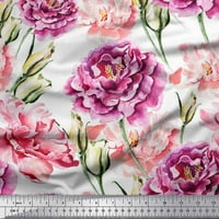 Soimoi Pink Poly Georgette плат Флорална отпечатана тъкан от двора