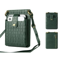 Дами чанта регулируема каишка за мобилен телефон чанта торбичка Pu кожи Crossbody чанти чанта рамо преносим водоустойчив пратеник модна мини пътуване зелено
