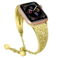 Съвместим с жените на Apple Watch Band, уникална метална гривна подвижна катастрофа с китки от неръждаема стомана подмяна за Apple Iwatch Series 4 3 2 1