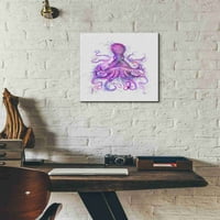 Epic Graffiti 'Octopus Rainbow Splash Pink' от Fab Funky Canvas Wall Art, 12 x16