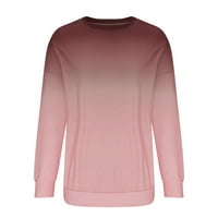 Пенкий суитчър за жени дамска мода отпечатани тениска дълъг ръкав блуза кръг врата ежедневни върхове суитчър качулки розови У2К дрехи