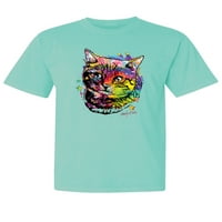 Див боби, сладък цветна дъгова котка любител на животни за дреха, боядисан от дреха, измит къси ръкави, пясък, малък