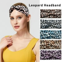 Фитнес ленти за коса Леопард печат лента за глава Йога абсорбиране на пот лента за жени