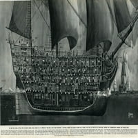 Флагманната HMS победа на Nelson от G. H. Davis Poster Print от ® Illustrated London News Ltdmary Evans