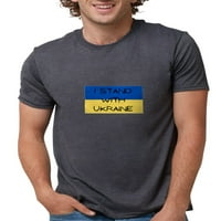 Cafepress - Стоя с тениска на Украйна - мъжете три -смеси тениска