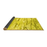 Ahgly Company Indoor Rectangle Abstract Yellow Contemporary Area Rugs, 4 '6'