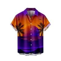 Хавайска риза за мъже случайни Бутон надолу риза с къс ръкав Алоха плажна риза парти риза